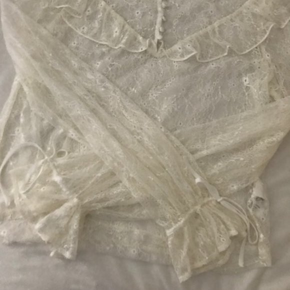 NWOT Monki Lace Button Up Blouse - Picture 3 of 6